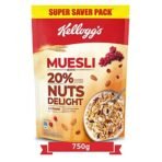 Kellogg's Muesli 22% Fruit Magic High in Vitamin C, 500g Pack With 20% Nuts Delight, 750g Pack Both are Breakfast Cereal, High in Fibre, High in Iron and Naturally Cholesterol Free - Fast Shipping to USA & Canada - Image 6