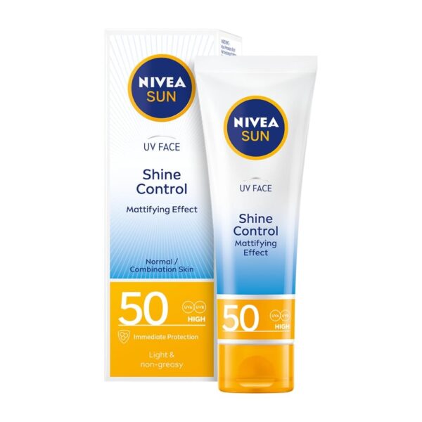 NIVEA Sun UV Face Shine Control SPF 50 Cream (50ml), Sun Cream Protects Against UVA/UVB Rays and Premature Skin Ageing, Sunscreen for Delicate Facial Skin - Fast Shipping to USA & Canada