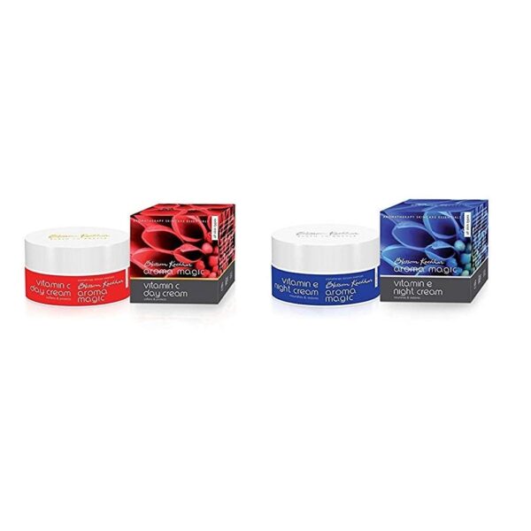 Aroma Magic Combo| Vitamin C Day Cream- 50g + Vitamin E Night cream- 50g | Pack Of 2 - Fast Shipping to USA & Canada