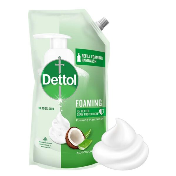 Dettol Foaming Handwash Refill - Aloe Coconut, 700ml | Rich Foam | Moisturizing Hand Wash | Soft on Hands - Fast Shipping to USA & Canada