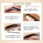 HUDA GIRL Dual Color 2in1 Hairline Powder & Eyebrow Filler for Women, Eyebrow Shaper Kit including Instant Hair touch Up Stick Black n Brown with Eyebrow Razor, 2Pcs Eyebrow Brush / Spoolie & 3 Brow Stencils - Fast Shipping to USA & Canada - Image 6