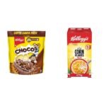 Kellogg's Combo, Kellogg's Chocos, High in Protein, B Vitamins, Calcium And Iron, 1.2kg Pack and Kellogg's Corn Flakes Original, 475g - Fast Shipping to USA & Canada
