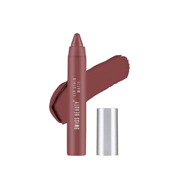 Swiss Beauty Stain Matte Lipstick | Long Lasting, Hydrating & Lightweight Lipstick | Hazienut, 3.4gm| - Fast Shipping to USA & Canada