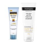Neutrogena Summer Essentials Kit: Ultra Sheer Sunscreen Spf 50+ (30Ml) & Deep Clean Gentle Foaming Cleanser For Oily Skin(100G) - Fast Shipping to USA & Canada
