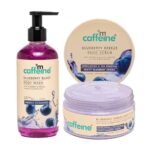 mCaffeine Blueberry Blast Detan & Cleanse Duo for Glowing Skin| Deep Cleanses, Exfoliates, Nourishes| Blueberry Body Wash - 300ml & Bluberry Scrub - 175 g | Fruity Blueberry Aroma for Men & Women - Fast Shipping to USA & Canada - Image 2