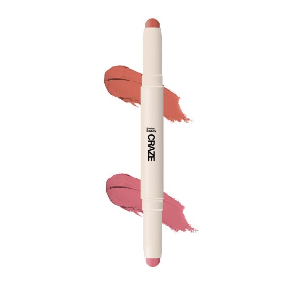 Swiss Beauty Craze Duo Non transferable Lipstick | 2-in-1 Long lasting Lip Colours with Satin Matte Finish | Shade- Peach Me Pink, 2g - Fast Shipping to USA & Canada