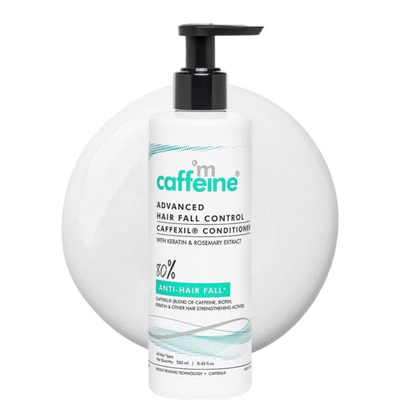 mCaffeine Advanced Hair Fall Control Caffexil? Conditioner with Keratin, Biotin & Rosemary Extracts | 80% Hair Fall Control | Reduces Breakage, Improves Softness & Shine | For Men & Women - 250 ML - Fast Shipping to USA & Canada