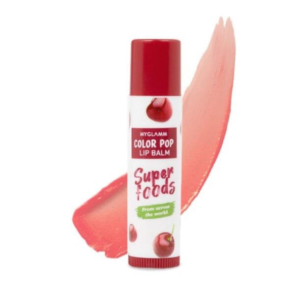 MyGlamm Superfood Color Pop Lip Balm-Cherry-4.6gm - Fast Shipping to USA & Canada