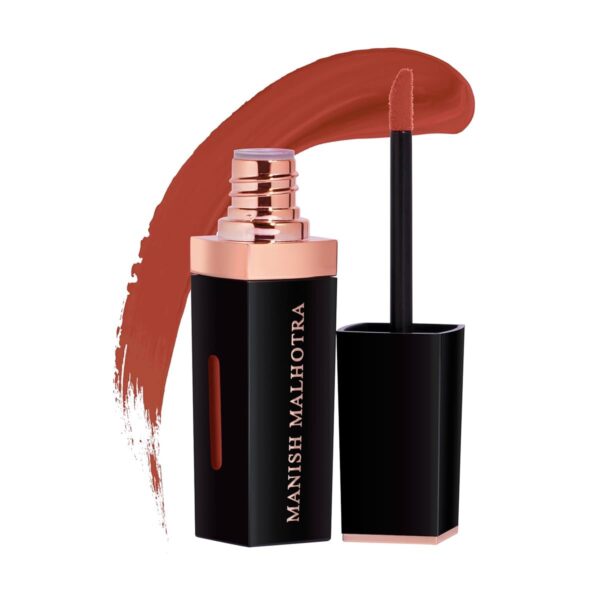 MyGlamm Manish Malhotra Liquid Matte Lipstick - Strip Tease - 7gm | Brick Red Shade | Long Lasting & Pigmented | Velvet Matte Finish,Non-Transferable, Moisturizing Liquid Lipstick - Fast Shipping to USA & Canada