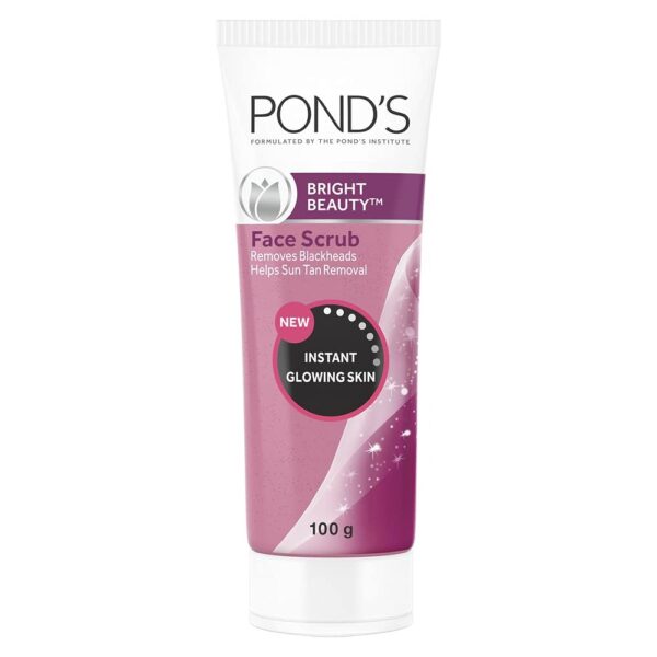 POND'S Bright Beauty Face Scrub, Deep Clean But Mild On Skin, Exfoliate, Remove Blackheads & Sun Tan, Gel Scrub, Bright Glowing Skin, 100 g - Fast Shipping to USA & Canada