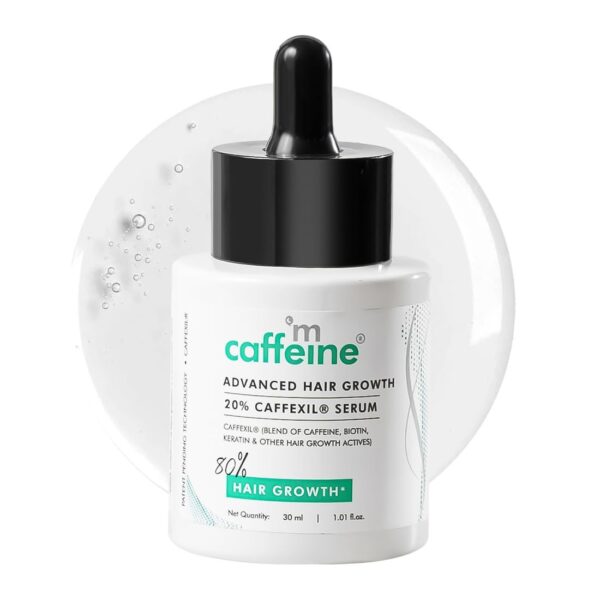 mcaffeine Hair Serum With 20% Caffexil Advanced,Biotin,Keratin & Rosemary|80% Hair Growth,Increase Hair Density & Controls Hair Fall|Nourishes Hair Roots|Hair Growth Serum For Women&Men - 30 Ml,190G - Fast Shipping to USA & Canada