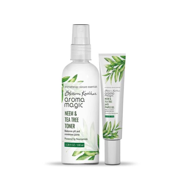 Aroma Magic Neem & tea tree combo| Anti Pimple Gel- 20gm + Toner- 100gm | Pack of 2 - Fast Shipping to USA & Canada