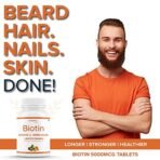mars by GHC Beard Biotin- 100% Vegan, 60 Tablets (Pack of 1) | Promotes Stronger & Thicker Beard Growth, Powered With Vitamin A, Vitamin E, Vitamin B7, Keratin & Amino Acids - Fast Shipping to USA & Canada - Image 7