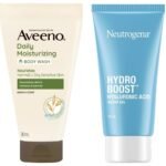 Neutrogena Hydro Boost Water Gel (15g) & Aveeno Daily Moisturising Body Wash (30 ml) - Fast Shipping to USA & Canada