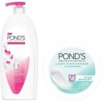 POND'S Triple Vitamin Moisturising Body Lotion 600 ml & POND'S Light Face Moisturizer 200 ml, Daily Lightweight Non-Oily Cream - Fast Shipping to USA & Canada