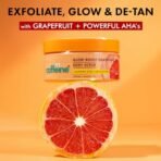 mCaffeine Glow Boost Grapefruit Body Scrub | Tan Removal | AHA- Lactic & Glycolic Acid, Niacinamide | Vitamin C Rich Grapefruit for Glowing, Soft & Smooth Skin | Remove Dry, Dead Skin | Fruity Grapferuit Aroma - 175g - Fast Shipping to USA & Canada - Image 3