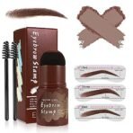 HUDA GIRL Professional Eyebrow Filler and Shaper Kit for Women and Men - Eyebrow Stamp, 2Pcs Eyebrow Brush, 3Pcs Stencils (Dark Brown) - Fast Shipping to USA & Canada - Image 2