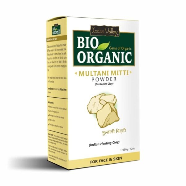 INDUS VALLEY BIO Organic Multani Mitti Powder | Healing Clay | Bentonite Clay- 300gm+50gm - Fast Shipping to USA & Canada