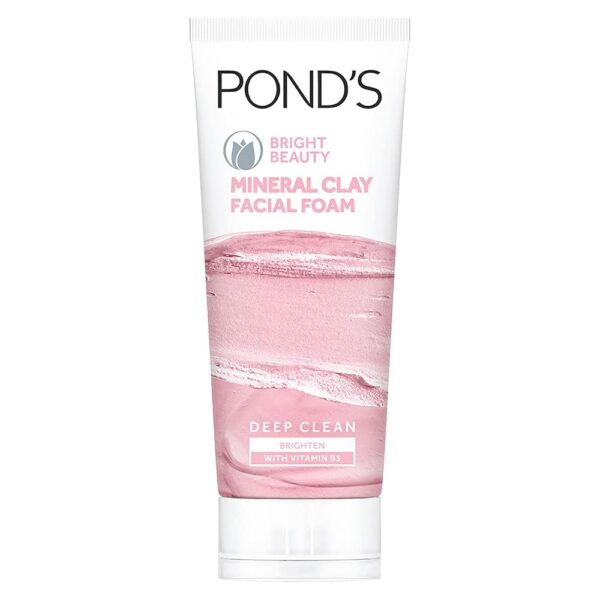 POND'S Bright Beauty Mineral Clay Vitamin B3, 4X Oil Absorbing, Brightening, For Oil Free Instant Glow, Face Wash 90 g - Fast Shipping to USA & Canada