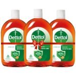 Dettol Antiseptic Disinfectant liquid for First aid, Surface Cleaning and Personal Hygiene, 550ml Each (Pack of 3) - Fast Shipping to USA & Canada