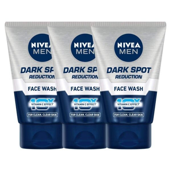 NIVEA MEN Dark Spot Reduction Face Wash 100 g (Pack of 3)| With Ginko and Ginseng Extracts for Clean, Healthy & Clear Skin | 10 X Vitamin C Effect for Radiant Skin |For Dark Spot Reduction - Fast Shipping to USA & Canada
