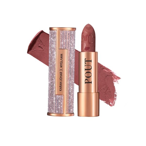 MyGlamm POUT by Karan Johar Intense Matte Plumping Lipstick - Candid Pout (Coffee Brown Shade) | Highly Pigmented, Long Lasting, Lightweight, Creamy Matte Lipstick For Lip Makeup (4g) - Fast Shipping to USA & Canada