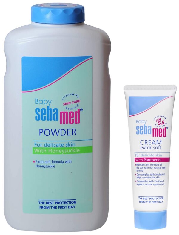 Sebamed Baby Cream, Extra Soft, 50ml & Baby Powder with Honeysuckle - Fast Shipping to USA & Canada