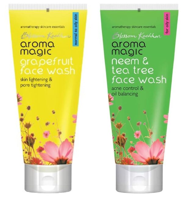 Aroma Magic Neem And Tea Tree Face Wash, 100ml and Aroma Magic Grapefruit Face Wash, 100ml - Fast Shipping to USA & Canada