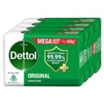 Dettol Original Germ Protection Bathing Soap Bar (400gm) | Kills 99.99% germs, 100g - Pack of 4 - Fast Shipping to USA & Canada