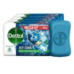 Dettol Icy Cool Bathing Soap Bar With 2x Menthol (400gm), 100gm - Pack of 4 - Fast Shipping to USA & Canada