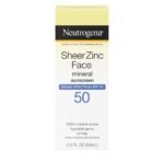 Neutrogena Sheer Zinc Oxide Dry-Touch Face Sunscreen with Broad Spectrum SPF 50, Oil-Free, Non-Comedogenic & Non-Greasy Mineral Sunscreen, 2 fl. oz - Fast Shipping to USA & Canada