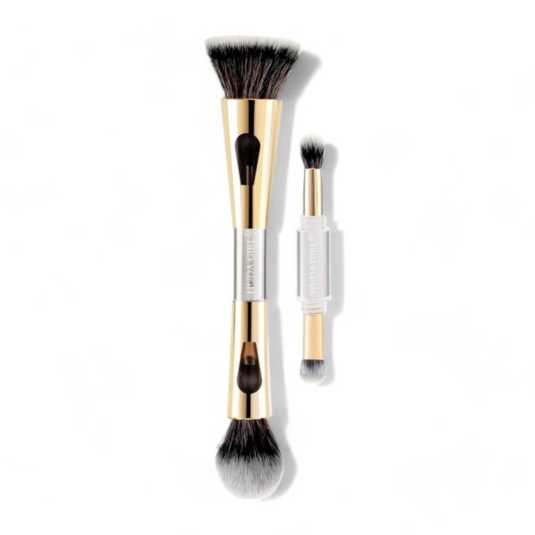 HUDA GIRL 4 in 1 Makeup Brush Set - Ultra Soft Makeup Brushes for Women & Girls, Ace Powder, Blending Eye Shadow & Foundation Brushes, Multifunctional Travel Makeup Brushes Set - Fast Shipping to USA & Canada