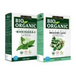 INDUS VALLEY Bio Organic Natural Brahmi Powder | Bacopa monnieri With Bhringraj Powder | Eclipta alba for Hair Care - (100g*2=200g) - Fast Shipping to USA & Canada