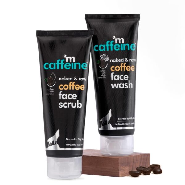 mCaffeine Anti Pollution Face Care Regime with Coffee Face Wash & Face Scrub | Combo Value Pack (100ml each) | Pack of 2 - Fast Shipping to USA & Canada