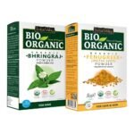 INDUS VALLEY Bio Organic Natural And Pure Bhringraj Powder | Eclipta alba with Fenugreek Powder (Methi Powder) for Hair Care - (100 * 2= 200g) - Fast Shipping to USA & Canada