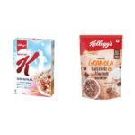 Kellogg's Original Special K Low Fat, B group Vitamins, Source of Protein & Fibre, Naturally Cholesterol Free 435g + Crunchy Granola Chocolate & Almonds, Multigrain Flakes, 450g Breakfast Cereals - Fast Shipping to USA & Canada
