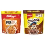 Kellogg's Real Almond and Honey Corn Flakes, 1kg and Kellogg's Chocos, 1.2kg - Fast Shipping to USA & Canada