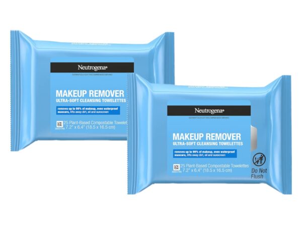 Neutrogena Makeup Remover Cleansing Towelettes 25 ct 2 Pack - Fast Shipping to USA & Canada
