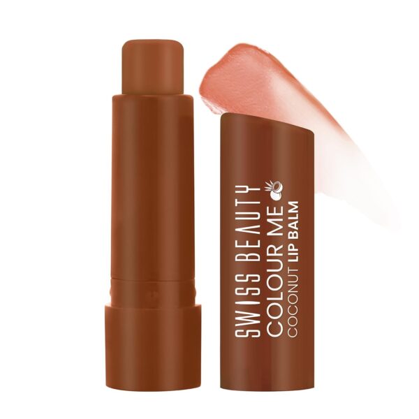 Swiss Beauty Colour Me Tinted Lip Balm with 12 Hours of Hydration | For Dry & Chapped Lips | With SPF 15, Shea Butter and Vitamin E | Long Lasting Glossy Finish Lip Balm | Shade - Coconut Blast, 4.5g - Fast Shipping to USA & Canada