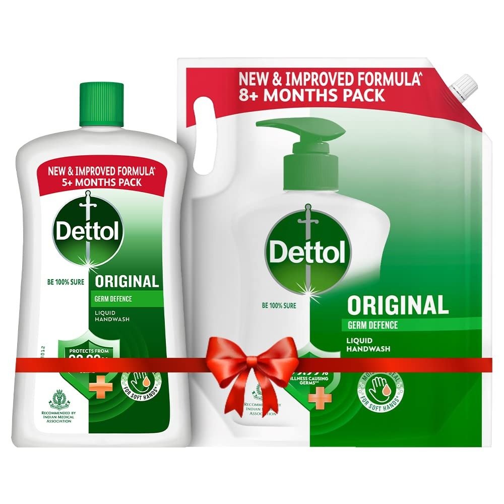 61YRh3ZNJwL-1.jpg Dettol Liquid Hand wash Refill Original -1500 ml and Dettol Liquid Soap Jar Original, 900 ml - Fast Shipping to USA & Canada - Image 1