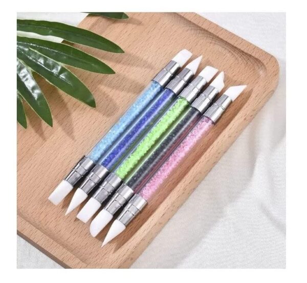 HUDA GIRL Nail Art : 5-Piece Dual-Ended Silicone Head Carving Nail art dotting pen - Fast Shipping to USA & Canada