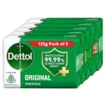 Dettol Original Germ Protection Bathing Soap Bar (625gm) | Kills 99.99% germs, 125gm , Pack of 5 - Fast Shipping to USA & Canada