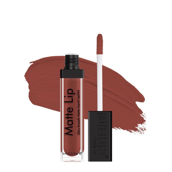 Swiss Beauty Ultra Smooth Matte Lip Liquid Lipstick, Smooth Lip Color, Weightless Finish, Silky Matte Finish, Shade- Cafe, 6ml - Fast Shipping to USA & Canada