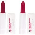 MyGlamm LIT Cream Matte Lipstick-French 75 (Purple)- 3.7gm & POPxo Makeup Collection - Power Trip Mini Lip Kit Lipstick, Cream Finish 2.5g*2 - Fast Shipping to USA & Canada