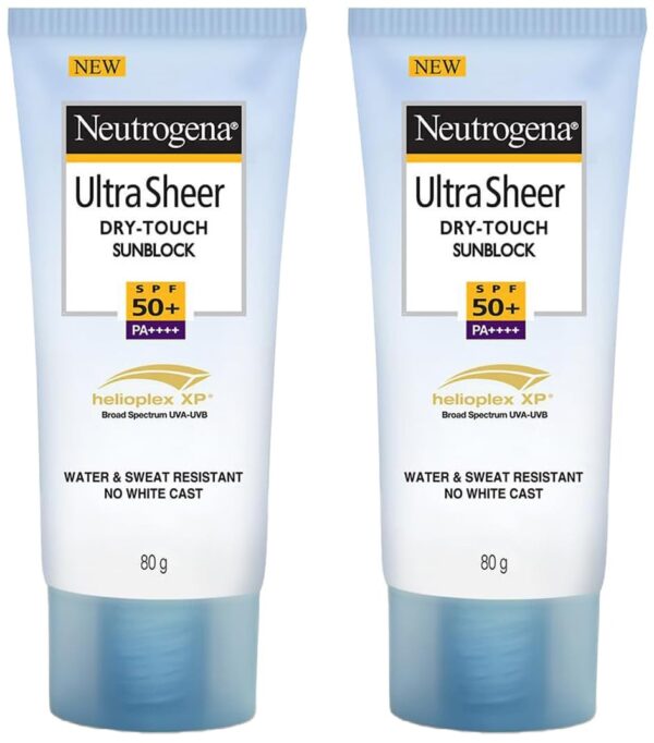 Neutrogena Ultrasheer Sunscreen For All Skin Types Spf 50+, 80G (Pack Of 2) - Fast Shipping to USA & Canada