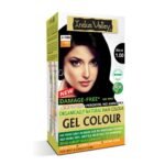 INDUS VALLEY Damage Free Natural Gel Hair Colour for Women | Ammonia & PPD Free Organic Hair Colour with 100% Grey Coverage, Long Lasting Conditioning Hair Color | Black 1.00-220 ml - Fast Shipping to USA & Canada