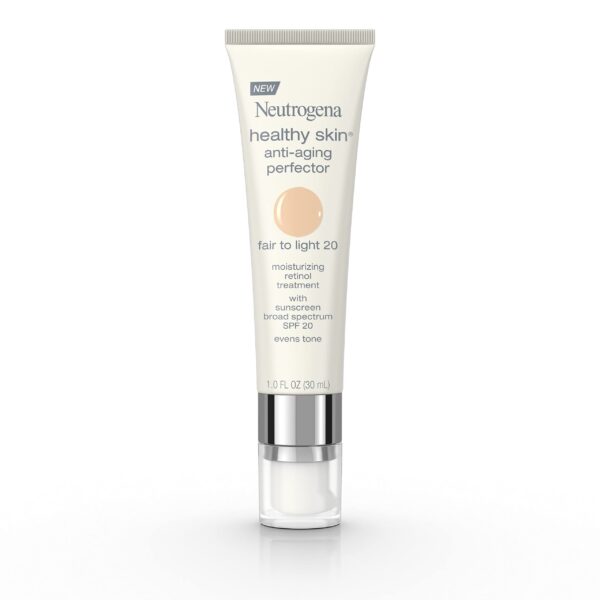 Neutrogena Healthy Skin Anti-Aging Perfector Tinted Facial Moisturizer&Retinol Treatt With Broad Spectrum Spf 20 Sunscreen For All Skin Types With Titanium Dioxide,20 Fair To Light,1 Fl Oz,Pack Of 1 - Fast Shipping to USA & Canada