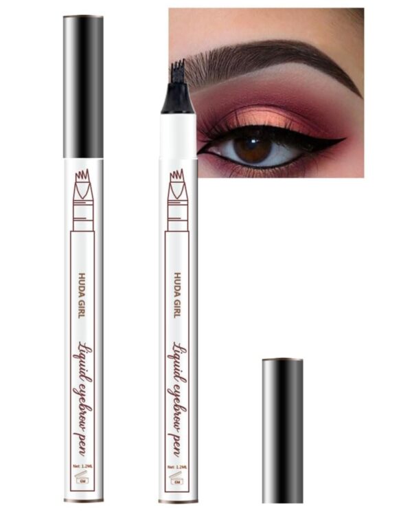 HUDA GIRL Eyebrow Pencil Black - Microblading Eyebrow Pencil for Womens & Girls, Natural & Long-lasting Finish, Smudge Proof Eyebrow Definer Sketch Pen, Eyebrow Filler - Fast Shipping to USA & Canada