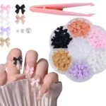 Huda Girl Cute Stickers Nail Art Bow Butterfly Pearl - 3D Nail Decorations, Nail Stickers, Nail Charms, Nail Accessories for Nail Art with Rhinestones for Women and Girls - Fast Shipping to USA & Canada
