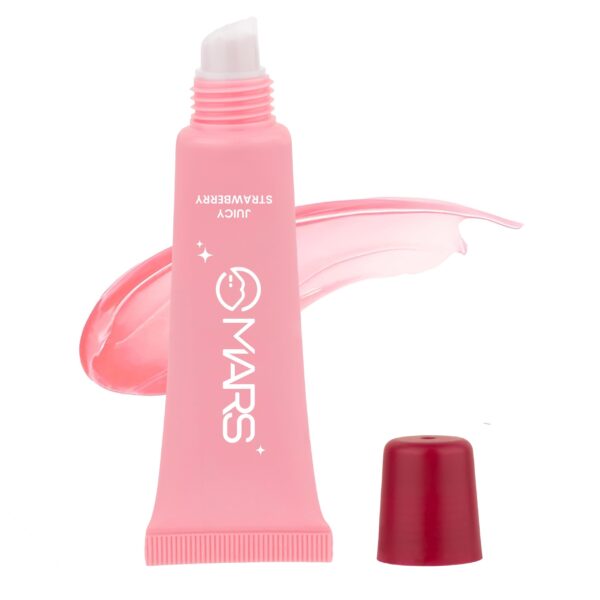 MARS Lippy Top Hydrating Lip Gel (10ml) (02-JUICY STRAWBERRY) | Nourished With Vitamin-E & Shea Butter | Long Lasting Hydration | Glossy Finish | Easy to Apply - Fast Shipping to USA & Canada